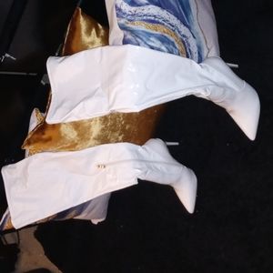 Size 9 thigh high boots color white